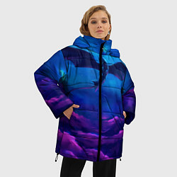 Куртка зимняя женская Неоновая фурия, цвет: 3D-черный — фото 2