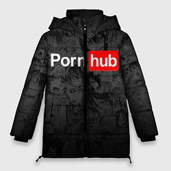 Куртка зимняя женская PORNHUB AHEGAO, цвет: 3D-черный