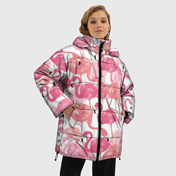 Куртка зимняя женская Рай фламинго, цвет: 3D-красный — фото 2