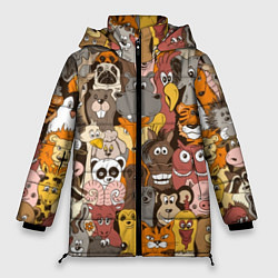 Куртка зимняя женская Прикольные зверушки, цвет: 3D-светло-серый