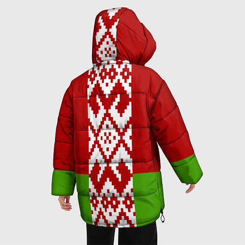 Женская зимняя куртка Беларусь флаг / 3D-Красный – фото 4