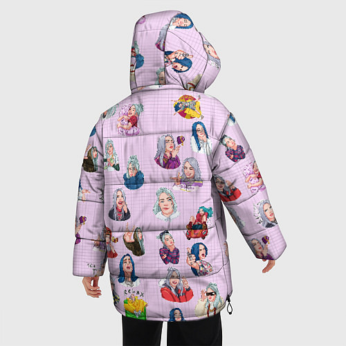 Женская зимняя куртка BILLIE EILISH: Stickers / 3D-Черный – фото 4