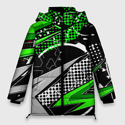 Женская зимняя куртка Black and green corners