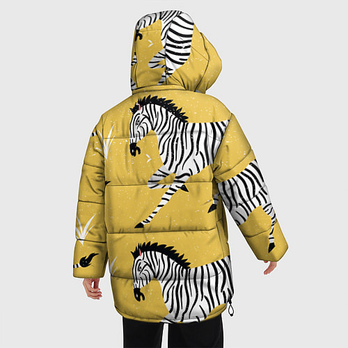 Женская зимняя куртка Зебра арт / 3D-Черный – фото 4