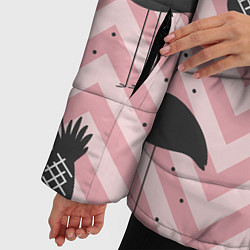 Куртка зимняя женская Черный фламинго арт, цвет: 3D-светло-серый — фото 2