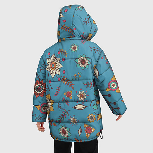 Женская зимняя куртка Цветочный рай узор / 3D-Светло-серый – фото 4