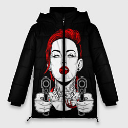 Куртка зимняя женская Woman is holding a gun, цвет: 3D-черный
