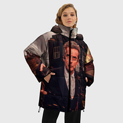 Куртка зимняя женская Доктор Кто, цвет: 3D-светло-серый — фото 2