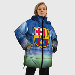Куртка зимняя женская FC Barcelona, цвет: 3D-черный — фото 2