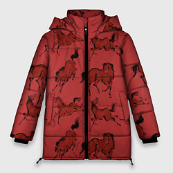 Женская зимняя куртка Красные кони