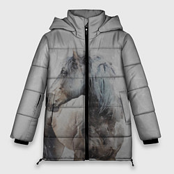 Куртка зимняя женская Лошадь, цвет: 3D-черный