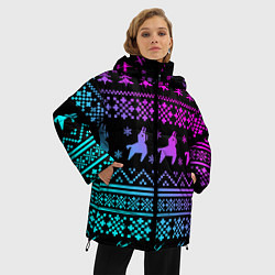 Куртка зимняя женская FORTNITE НОВОГОДНИЙ, цвет: 3D-черный — фото 2