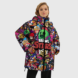 Куртка зимняя женская BRAWL STARS SPIKE, цвет: 3D-черный — фото 2