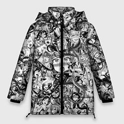 Куртка зимняя женская Ахегао с щупальцами, цвет: 3D-черный