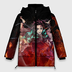 Куртка зимняя женская KIMETSU NO YAIBA, цвет: 3D-черный