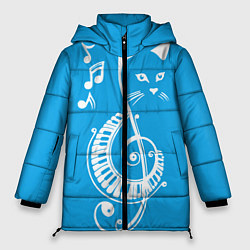 Женская зимняя куртка Котик Меломан голубой