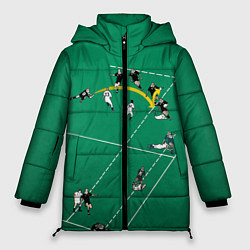 Куртка зимняя женская Игра в регби, цвет: 3D-черный