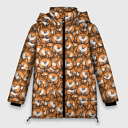 Куртка зимняя женская Попки Корги, цвет: 3D-красный