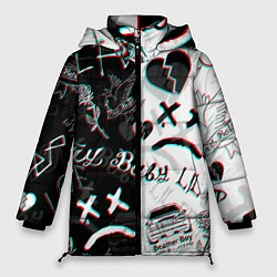 Куртка зимняя женская LIL PEEP GLITCH, цвет: 3D-светло-серый