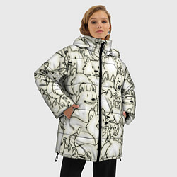 Куртка зимняя женская Корги ЧБ, цвет: 3D-красный — фото 2