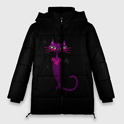 Куртка зимняя женская Модная кошка, цвет: 3D-черный