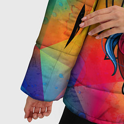 Куртка зимняя женская Единорог хипстер, цвет: 3D-светло-серый — фото 2