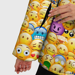 Куртка зимняя женская Смайлики Emoji, цвет: 3D-черный — фото 2
