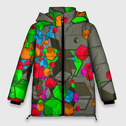 Куртка зимняя женская Кубики, цвет: 3D-черный