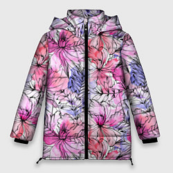 Женская зимняя куртка Акварельные цветы