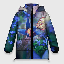 Куртка зимняя женская Бабочка, цвет: 3D-красный