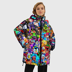 Куртка зимняя женская BRAWL STATS ВСЕ ПЕРСОНАЖИ, цвет: 3D-черный — фото 2