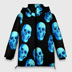 Куртка зимняя женская Черепа стиль, цвет: 3D-черный