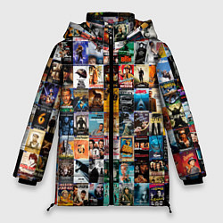 Куртка зимняя женская Постеры фильмов, цвет: 3D-черный