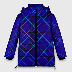 Куртка зимняя женская Сине-черная геометрия 3D, цвет: 3D-светло-серый