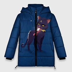 Куртка зимняя женская КИСА С ТЕЛЕФОНОМ, цвет: 3D-черный