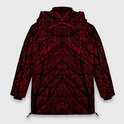 Женская зимняя куртка Ветви / 3D-Красный – фото 2