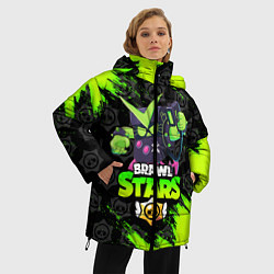 Куртка зимняя женская BRAWL STARS VIRUS 8-BIT, цвет: 3D-светло-серый — фото 2