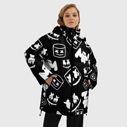 Куртка зимняя женская Marshmello ЧБ, цвет: 3D-черный — фото 2