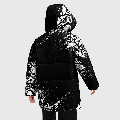 Женская зимняя куртка БЕЛЫЕ ЧЕРЕПА / 3D-Черный – фото 4