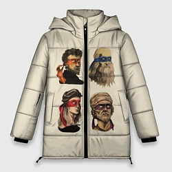 Куртка зимняя женская Настоящие Черепашки, цвет: 3D-черный