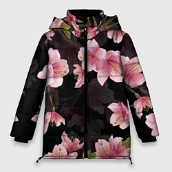 Куртка зимняя женская САКУРА ВИШНЯ, цвет: 3D-черный