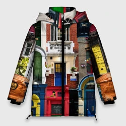 Женская зимняя куртка London doors цифровой коллаж