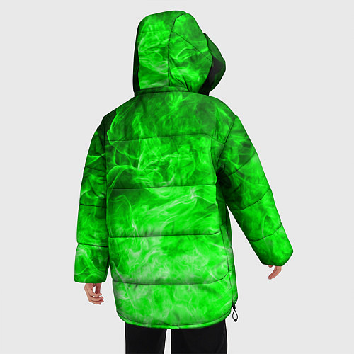 Женская зимняя куртка ОГОНЬ GREEN NEON / 3D-Черный – фото 4