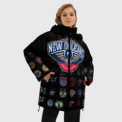 Куртка зимняя женская New Orleans Pelicans 1, цвет: 3D-черный — фото 2