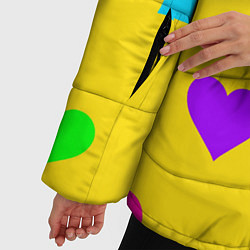 Куртка зимняя женская СЕРДЕЧКИ, цвет: 3D-черный — фото 2