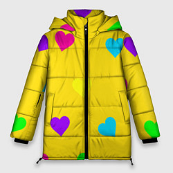 Куртка зимняя женская СЕРДЕЧКИ, цвет: 3D-черный