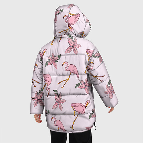 Женская зимняя куртка Розовый фламинго / 3D-Черный – фото 4