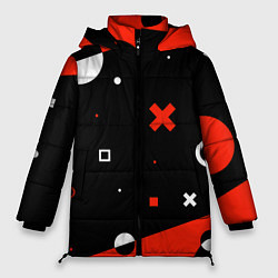Куртка зимняя женская ФИГУРКИ, цвет: 3D-черный