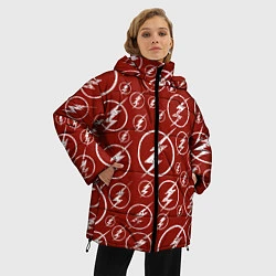 Куртка зимняя женская The Flash Logo Pattern, цвет: 3D-светло-серый — фото 2