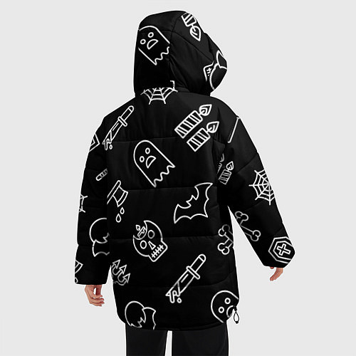 Женская зимняя куртка Страшилки / 3D-Черный – фото 4